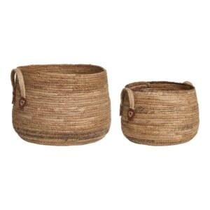 Rustic Round Storage Basket Set